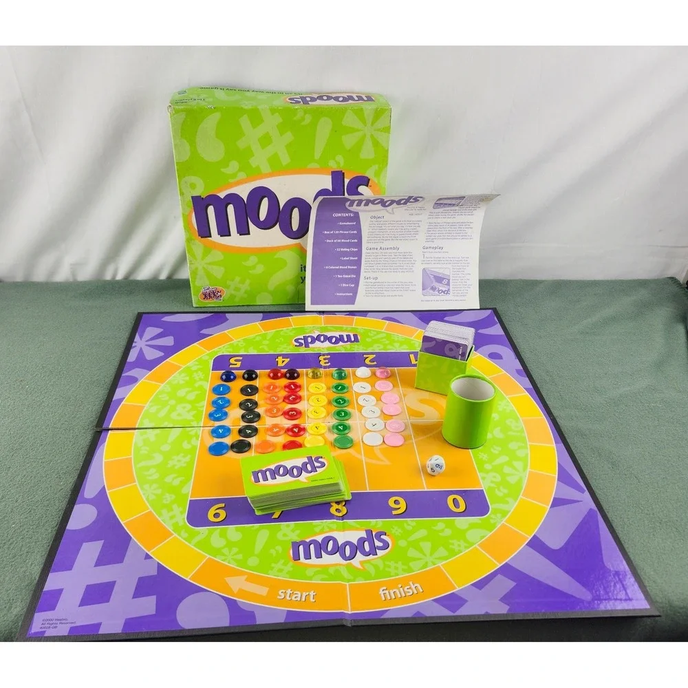 Moods Board Game Adult 2000 Hasbro Party Game 100% Complete